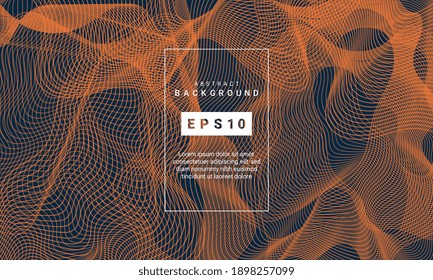 Abstract blue background with orange liquid lines. Design template for brochures, flyers, magazine, banners etc.