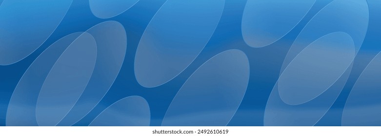 Abstract blue background with oval shape. Shiny blue gradient ellipse. Elegant transparent geometric shape. Modern futuristic graphic design. illustration, eps10.