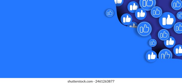 Fondo azul Abstractas con solapamiento y signo similar. Cubra la Plantilla. Anuncio para las redes sociales. Vector EPS 10