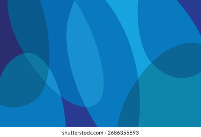 Abstract blue background with overlapping circles vector illustration