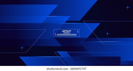 Abstract blue background with overlapping geometric squares and lines. Looks 3D with additional lines. Suitable for posters, flyers, etc. Vector Eps10