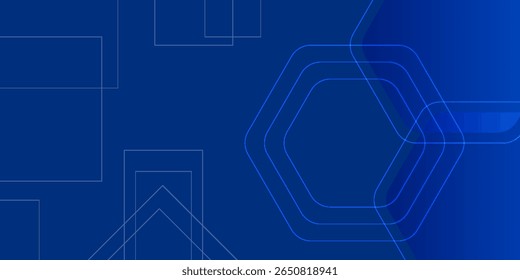 Abstract blue background with overlapping hexagons and transparent geometric shapes in modern digital style. top seller.