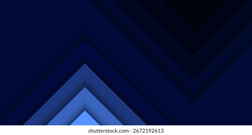 Plano de fundo azul abstrato com camadas sobrepostas de formas de triângulo.