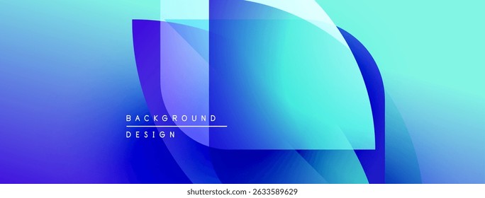 Abstractas fondo azul. Las Formas superpuestas crean un efecto visual dinámico. Los Elementos de diseño modernos sugieren innovación, tecnología.
