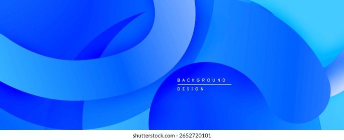 Fundo azul abstrato. As formas sobrepostas criam um efeito visual dinâmico e moderno. Gradientes suaves, formas fluidas.