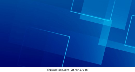 Abstract Blue Background with Overlapping Transparent Rectangles and Gradients