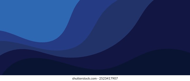 Abstract blue background with overlapping wavy lines.