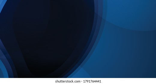 Resumen de estilo de corte de papel de fondo azul. Modernos fondos de color azul oscuro con elementos abstractos y formas dinámicas. Composiciones de gradiente de líneas de curva ondulada de color. Ilustración del vector
