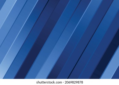 Abstract blue background with paper cut abstract geometric shapes. Dynamic colorful diagonal line. Design for poster, banner, card. 3D paper images with a subtle blend. Copy space.