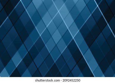 Abstract blue background with paper cut abstract geometric shapes. Dynamic colorful diagonal line. Design for poster, banner, card. 3D paper images with a subtle blend. Copy space.