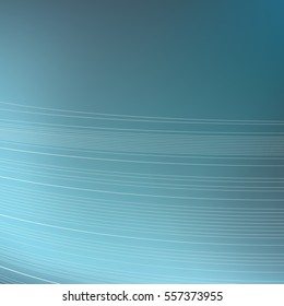 Abstract blue background. Parallel curved strips. Geometric lines in perspective