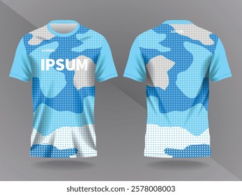 abstract blue background pattern for shirt sport jersey mockup template design for soccer, football, racing, gaming, motocross, cycling, and running 