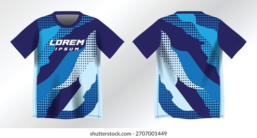 Modelo azul abstracto del fondo para la maqueta del diseño del jersey del deporte