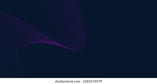 Abstract blue background with pink dot wave futuristic wave background