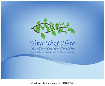 Abstract blue background and placed it on sprout of the plant