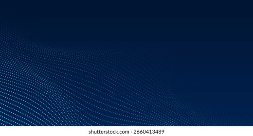Abstractas fondo azul de puntos. Ciberpartículas. Flujo de datos masivos. Ilustración vectorial