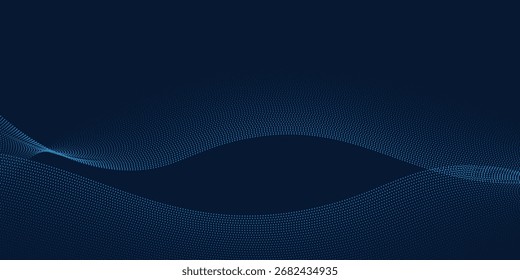 Abstractas fondo azul de puntos. Partículas cibernéticas modernas
