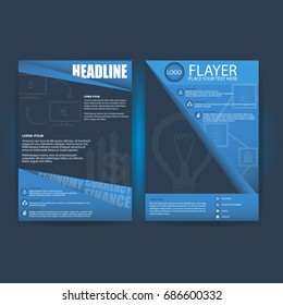 Abstract Blue Background For Poster Brochure Flyer Design Layout Vector Template in A4 size