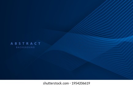 Afiche de fondo azul abstracto con dinámica. ilustración de Vector de red tecnológica.