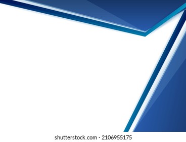 Abstract blue background poster with dynamic triangle frame border. Blue and white business presentation background with modern technology network concept. Vector illustration.