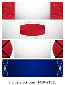 Abstract blue background in premium concept with copy space. Bundle of template design for cover, business presentation, web banner and packaging.