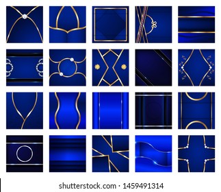Abstract blue background in premium concept with copy space. Bundle of template design for cover, business presentation, web banner and packaging.