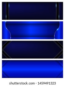 Abstract blue background in premium concept with copy space. Bundle of template design for cover, business presentation, web banner and packaging.