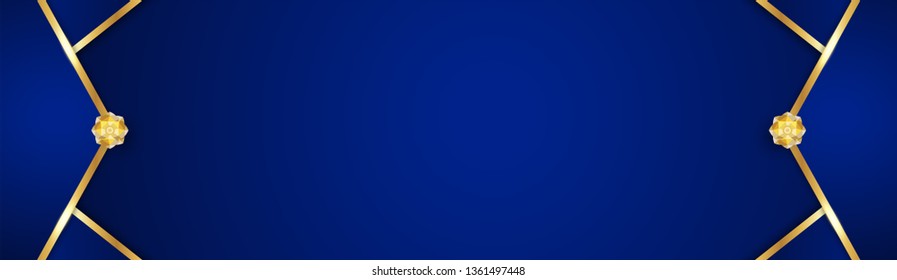 Abstract blue background in premium indian style. Template design for cover, business presentation, web banner, wedding invitation and luxury packaging. Vector illustration with golden border.