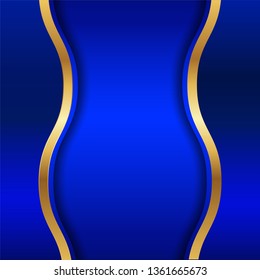 Abstract blue background in premium indian style. Template design for cover, business presentation, web banner, wedding invitation and luxury packaging. Vector illustration with golden border.