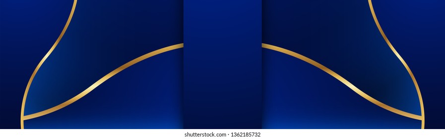 Abstract blue background in premium indian style. Template design for cover, business presentation, web banner, wedding invitation and luxury packaging. Vector illustration with golden border.