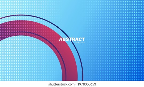 Abstract blue background and purple circle lines, background with copy space for design, vector.