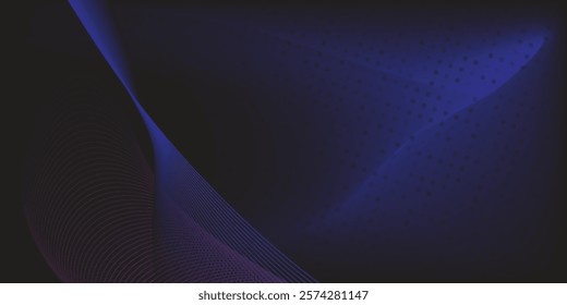 Abstract blue background with purple blue gradient waves and exotic dot grains