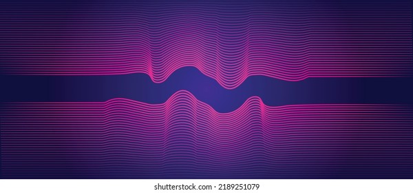 Abstract blue background with purple lines. Art lines symmetry design.