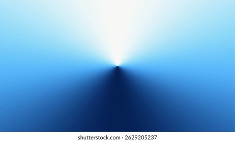 Ein abstrakter blauer Hintergrund mit einer strahlenden Lichtquelle, die einen Farbverlauf und zentralen Schatten erzeugt.