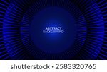 Abstract Blue Background with Radiating Lines: Modern Round Ring Circle Banner Graphic Template. Vector