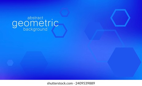 Abstract blue background of random hexagonal shapes of different sizes and transparency. Conceptual technologies. Space for your text. 3D vector illustration.