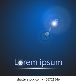 Abstract blue background with ray of sunshine