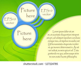 Abstract blue background with rings.