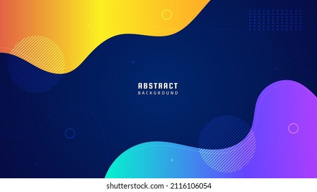Abstrakter blauer Hintergrund, runde Flüssigkeit mit kreativer Form und minimaler Verzierung für weißen Text