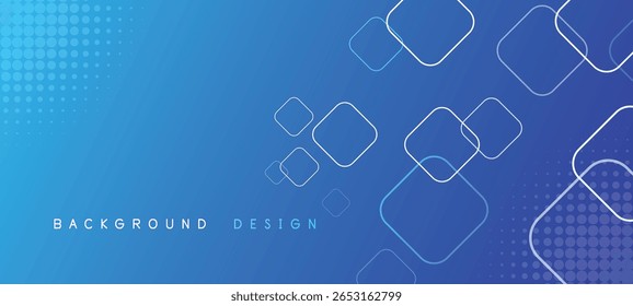 Abstract Blue Background With Rounded Squares Vector Illustration