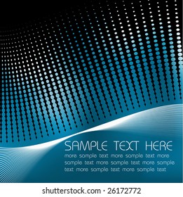 Abstract blue background with sample text