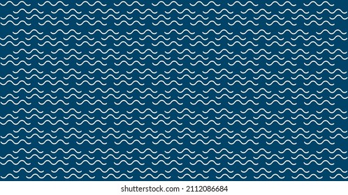 Abstract blue background with sea waves. Seamless pattern.Wave line. Simple flat design elements. Artistic texture for wallpaper. vector illustration.
