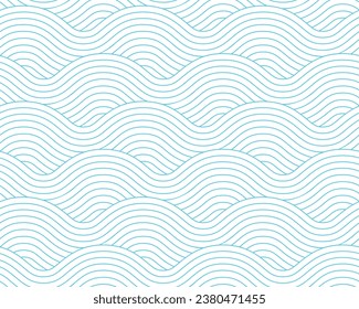 Abstract blue background with seamless wave pattern