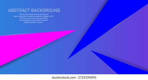 Fondo azul Abstractas con Formas afiladas en rosa brillante y azul sobre un gradiente púrpura, ideal para negocios modernos, tecnología y uso de diseño creativo.