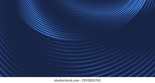Abstract blue background with shining curved lines. Shiny blue swirl curved lines design. Spiral lines. Futuristic Technology Pattern