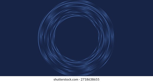 Abstract blue background with shining curved lines. Shiny blue swirl curved lines design. Spiral lines. Futuristic Technology Pattern