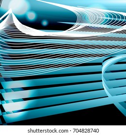 abstract blue background with shining reflections.