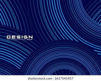 Abstract blue background with shiny circle lines geometric design. Abstract background with modern artistic gradient circular lines texture.	
