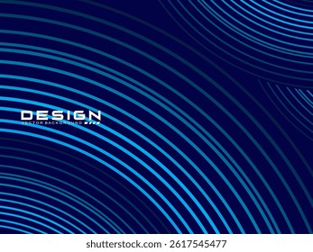 Abstract blue background with shiny circle lines geometric design. Abstract background with modern artistic gradient circular lines texture.	