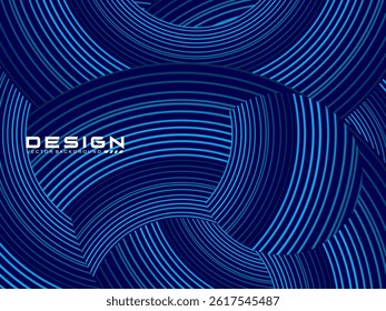 Abstract blue background with shiny circle lines geometric design. Abstract background with modern artistic gradient circular lines texture.	